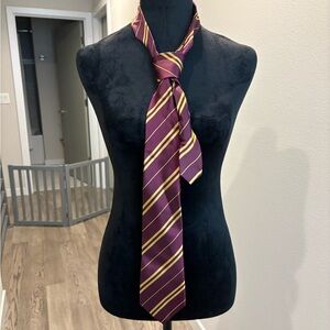 Harry Potter Gryffindor Maroon and Gold Striped Tie